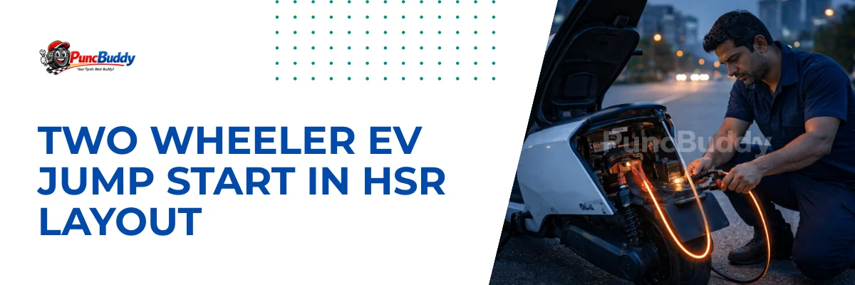 Two wheeler EV jump start in HSR Layout Bangalore - PuncBuddy technician