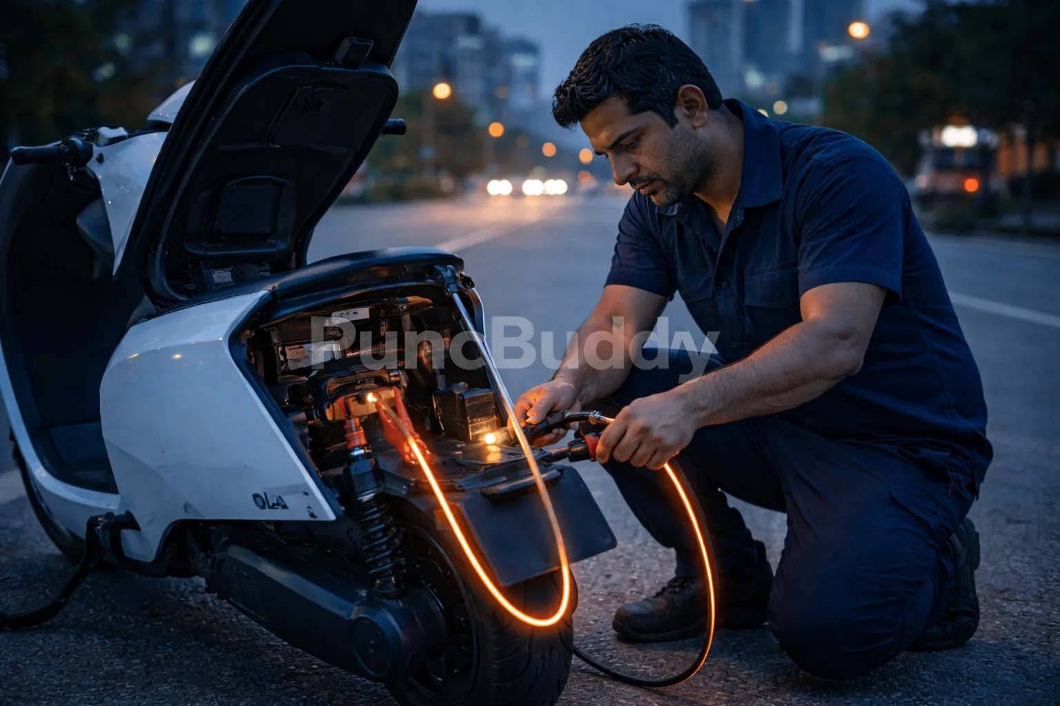 Ather tyre repair HSR Layout - PuncBuddy technician